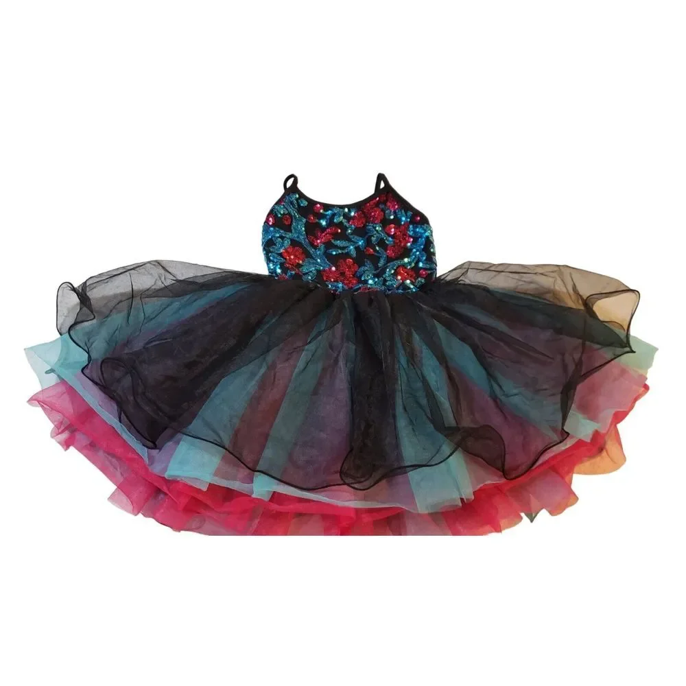 Gracie Children's Costumes Dance Ballet Tutu Black Blue Pink‎ Sequins Size LC